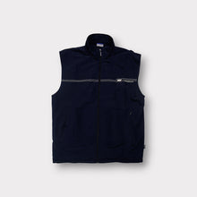 Lade das Bild in den Galerie-Viewer, Reebok sleeveless jacket in navy blue with white logo embroidery on the chest