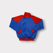 Load image into Gallery viewer, Puma jacket in blue and red featuring an embroidered logo on the chest.