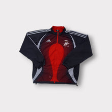 Lade das Bild in den Galerie-Viewer, Adidas sports jacket in black and red with FC Rot-Weiss Haan e.V. Crest print