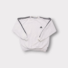 Lade das Bild in den Galerie-Viewer, Adidas sweater in white featuring black piping along the sleeves and chest logo