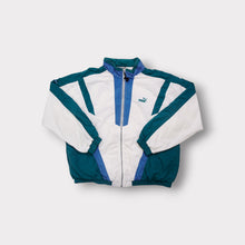 Lade das Bild in den Galerie-Viewer, Puma track jacket in white and teal featuring an embroidered chest logo