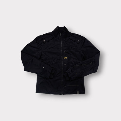 G-Star RAW jacket in black with chest flap pockets and yellow originals patch