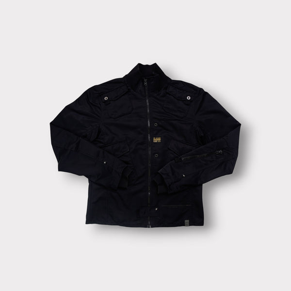 G-Star RAW jacket in black with chest flap pockets and yellow originals patch