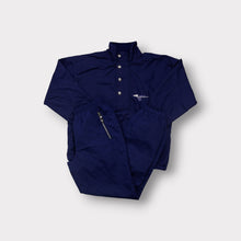 Lade das Bild in den Galerie-Viewer, Odlo tracksuit set in navy with a buttoned high collar and embroidered chest logo